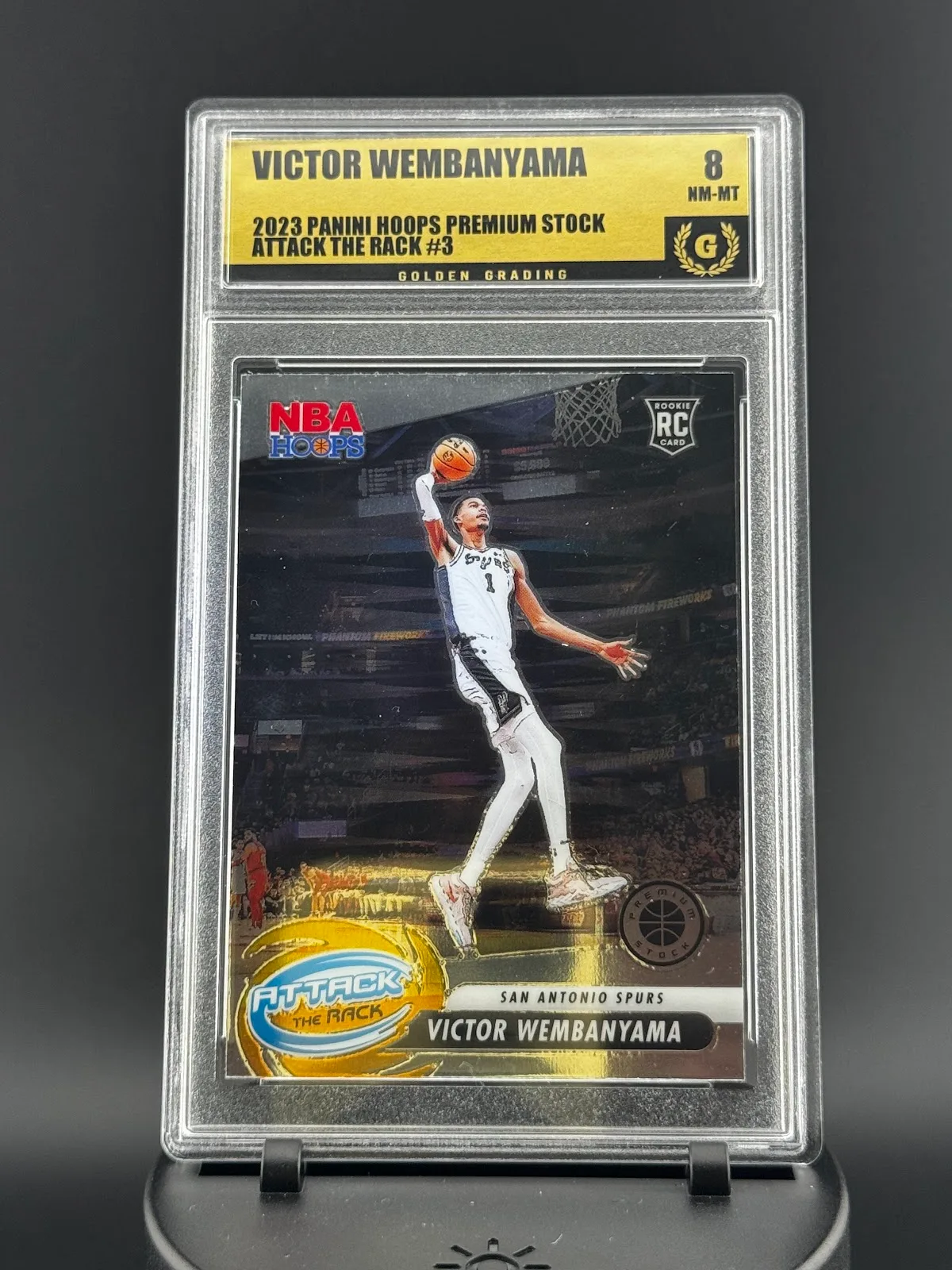 2023-24 Panini Premium Stock Victor Wembanyama Attack the Rack #3