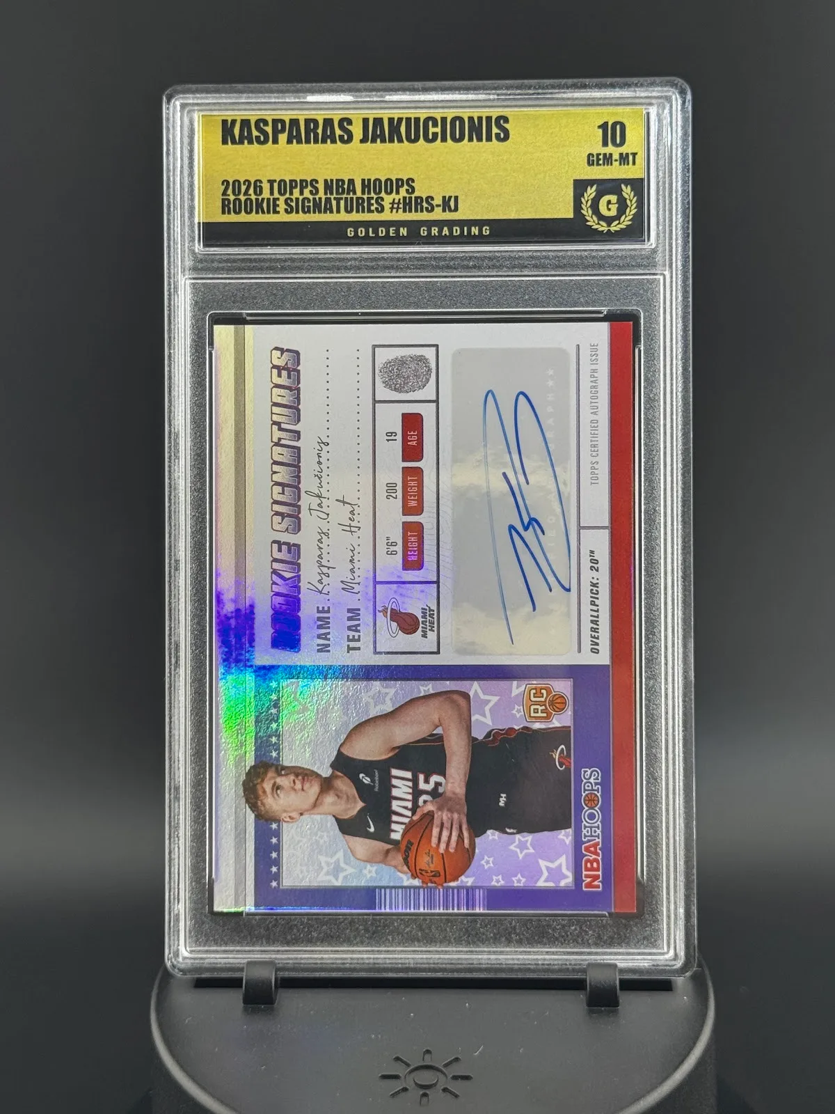 2025-26 Topps Hoops Rookies Signatures Kasparas Jakučionis #HRS-KJ